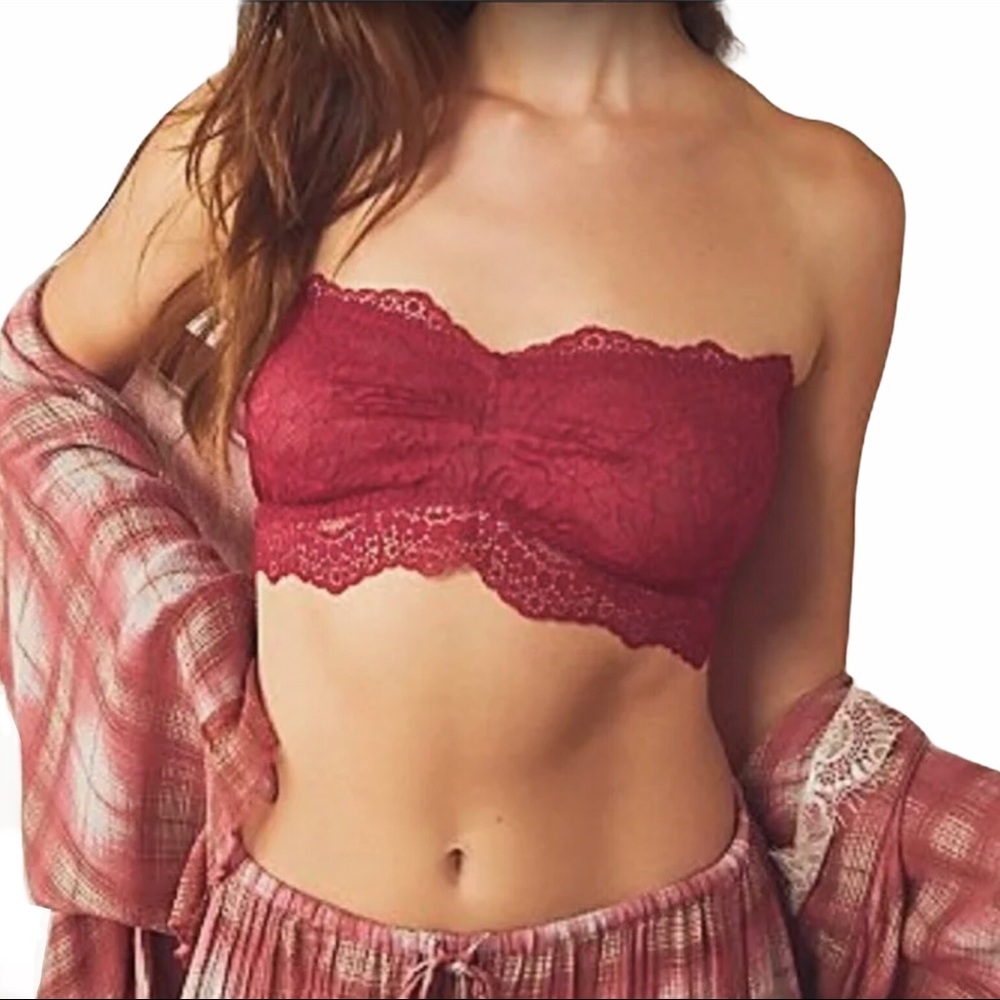 FREE PEOPLE Lacey Looks Bandeau Burgundy OB1210880
